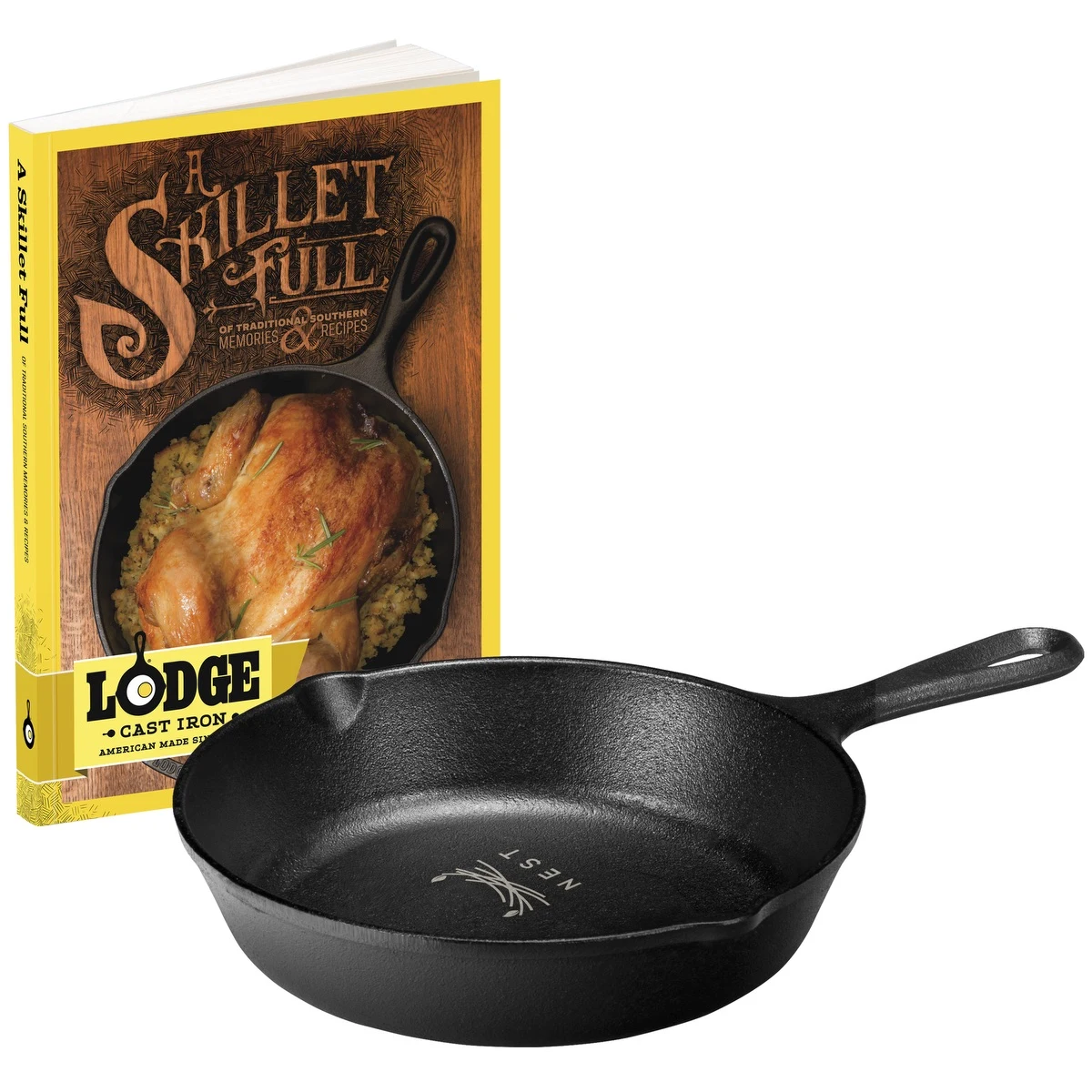 Lodge® 8" Cast Iron/Skillet Full Cookbook Gift Set 1