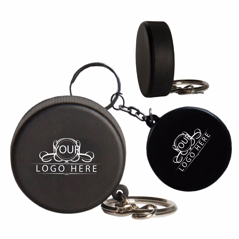Hockey Puck Key Chain Stress Reliever Squeeze Toy
