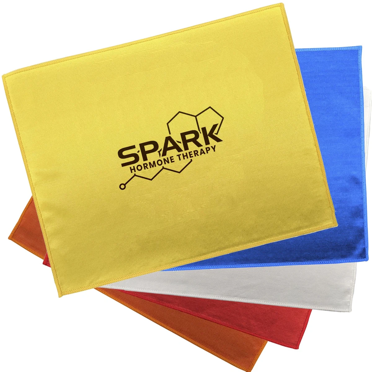 225 GSM 15" x 18" Flat Front Microfiber Rally Towels 1