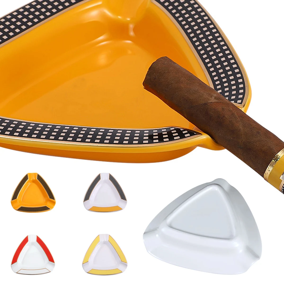 3 Slot Ceramic Ashtray 1