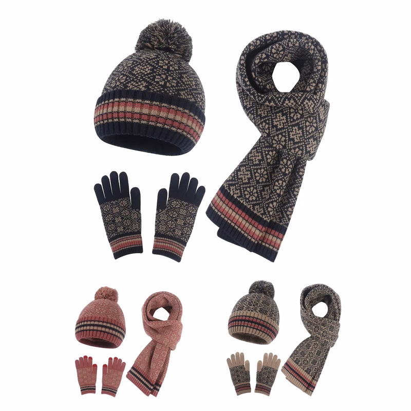 Winter Warmth Trio Set Beanie, Gloves, and Scarf Hats
