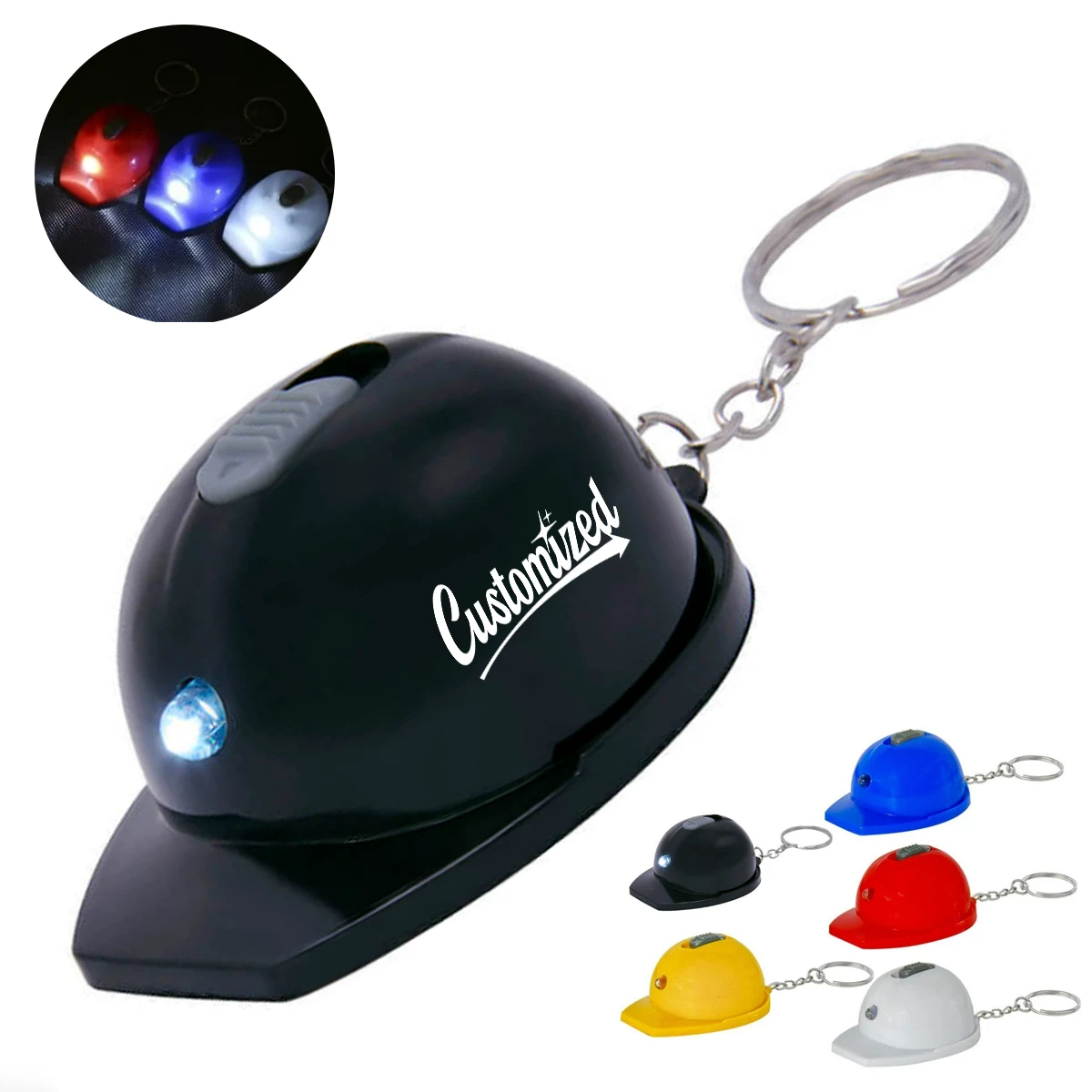 Custom Hard Hat Bottle Opener LED with Keychain 1