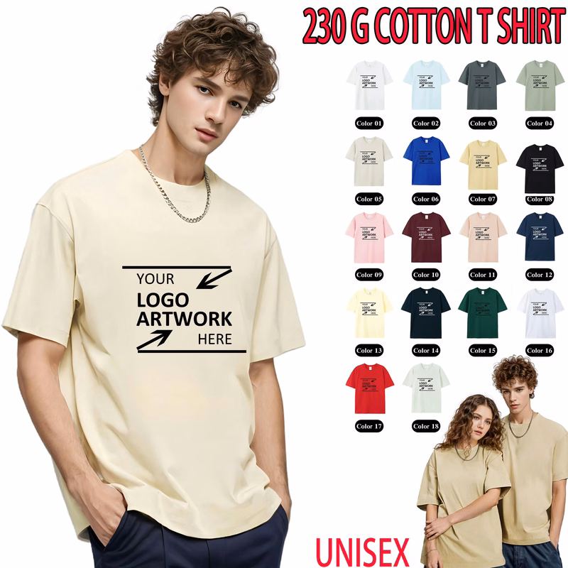 230 gsm Heavyweight Cotton T Shirt with Logo