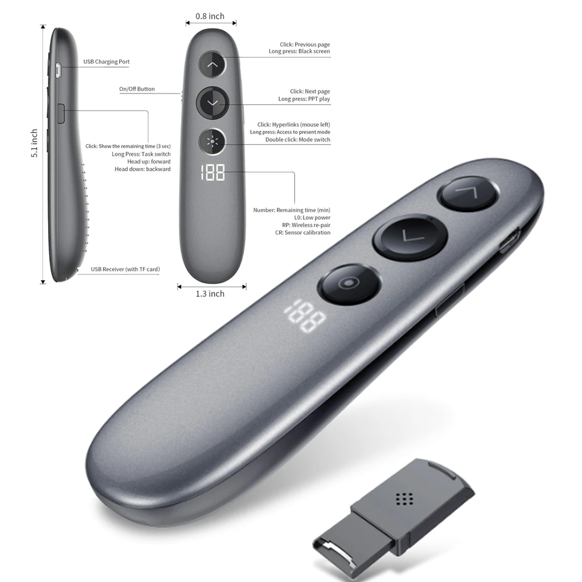 USB Rechargeable Powerpoint Presentation Clicker 1