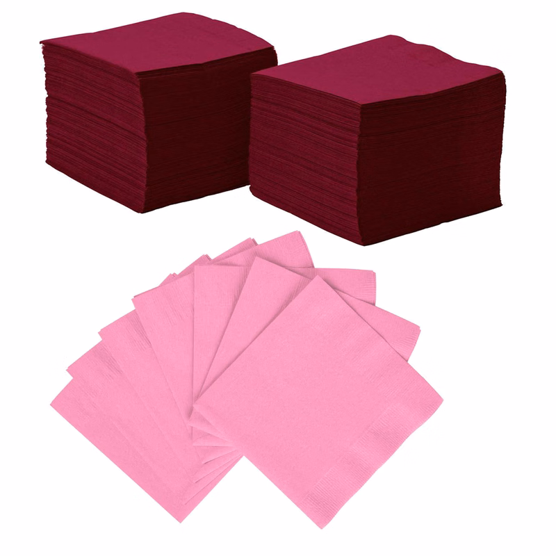 1-ply 1/4 Fold 9" x 9"(unfold) 100-pack Everyday Absorbent Disposable Paper Dinner Napkins