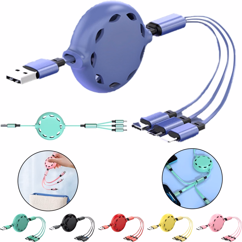 3 in 1 Long Usb Charger Cable
