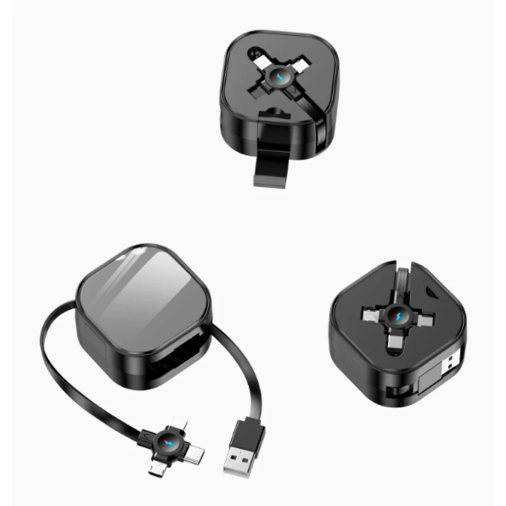 Retractable 4-in-1 Cable with Lanyard & Stand 1