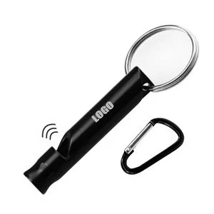 Compact Aluminum Alloy Whistle With Carabiner Attachment 1