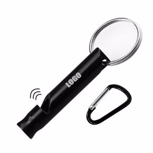 Compact Aluminum Alloy Whistle With Carabiner Attachment