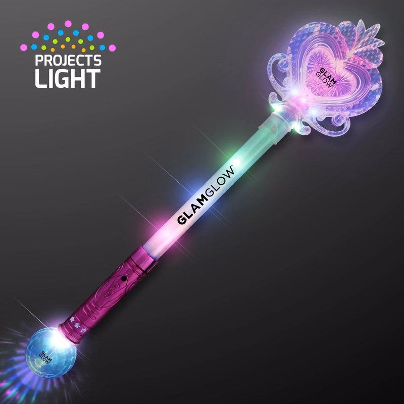 22.5" Big Light Up Heart Princess Wand