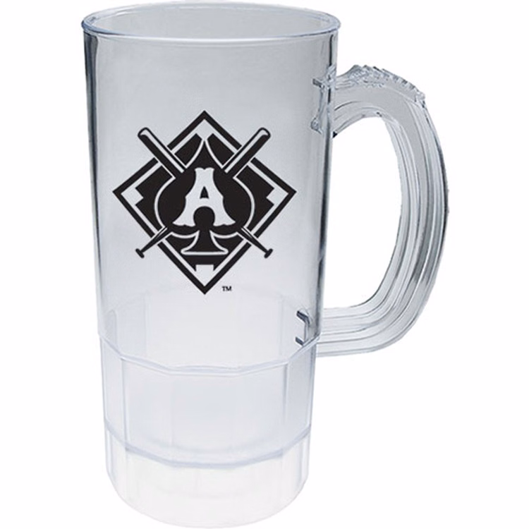 22oz Plastic Fluted Textured Beer Mug with Handle