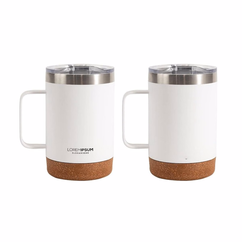 Stainless Steel Copper Lined Mug with Handle, BPA Free Lid