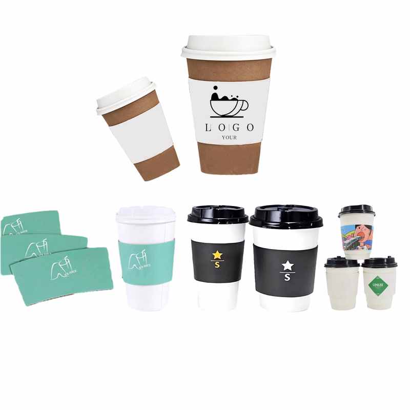 MOQ 100 9 oz  Kraft Coffee Cup Sleeve