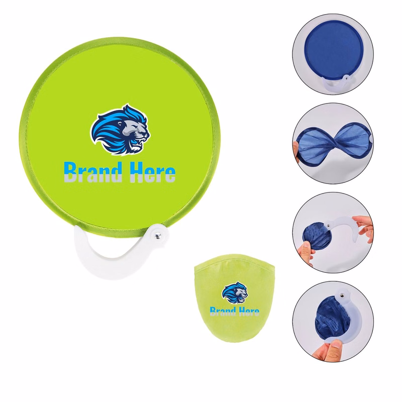 8" Portable Plastic Pop-up Twist Folding Hand Fan