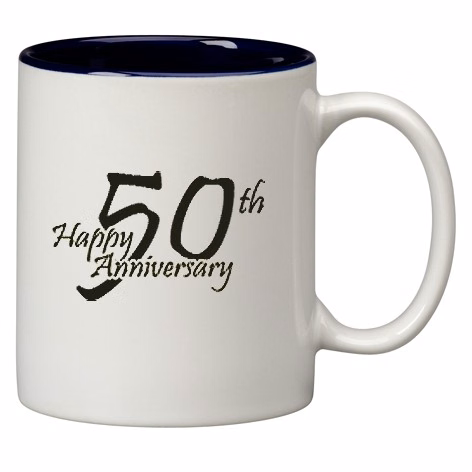 11 oz. Cobalt Blue In / White Out Two Toned C Handle Mug