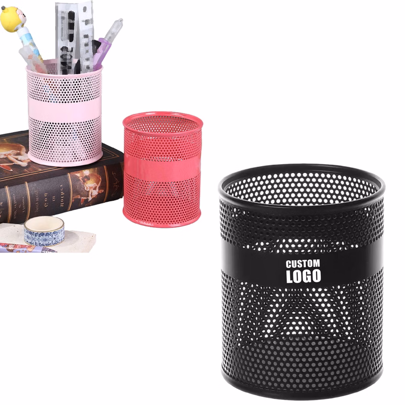 MOQ 10 pcs Iron Sheet Round Pen Holder
