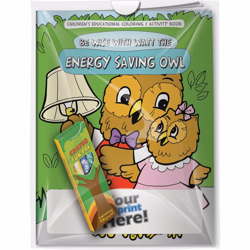 Combo Pack - CB1028 Coloring Book & 4-Pack of Crayons in a Poly Bag