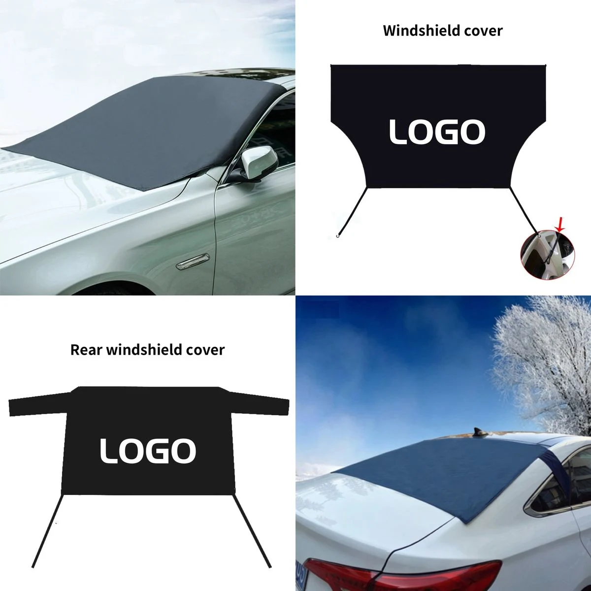 Universal Frost Guard Shield with Elastic Wheel Hub Hooks 1