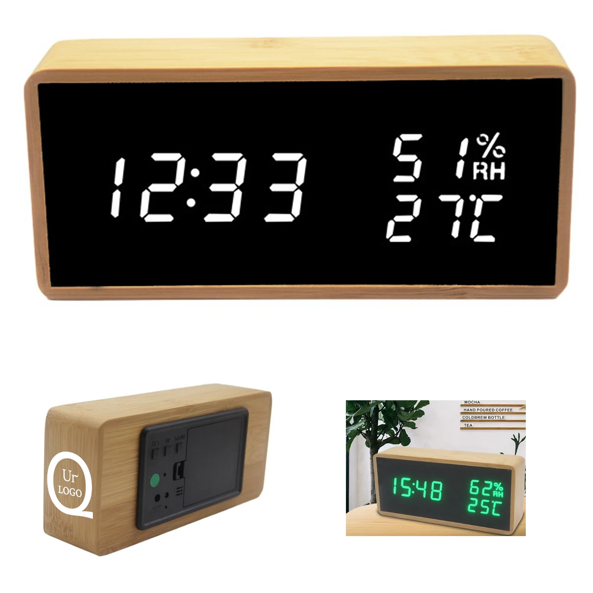 Multifunction Rectangular Electronic Led Clock 1