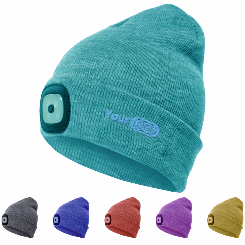 Yarn Hands-Free Led Beanie Hat For Winter Sports And Activities