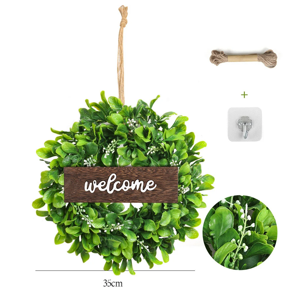 35cm Christmas Artificial Plant Wreath Door Decoration 1