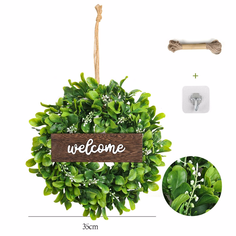 35cm Christmas Artificial Plant Wreath Door Decoration