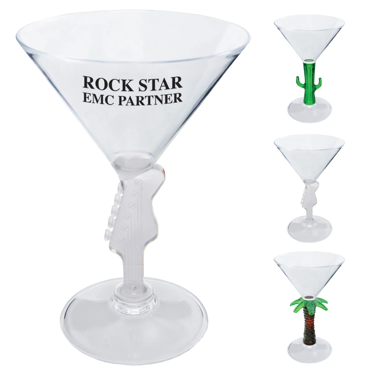 7oz Novelty Stem Plastic Martini Glass 1