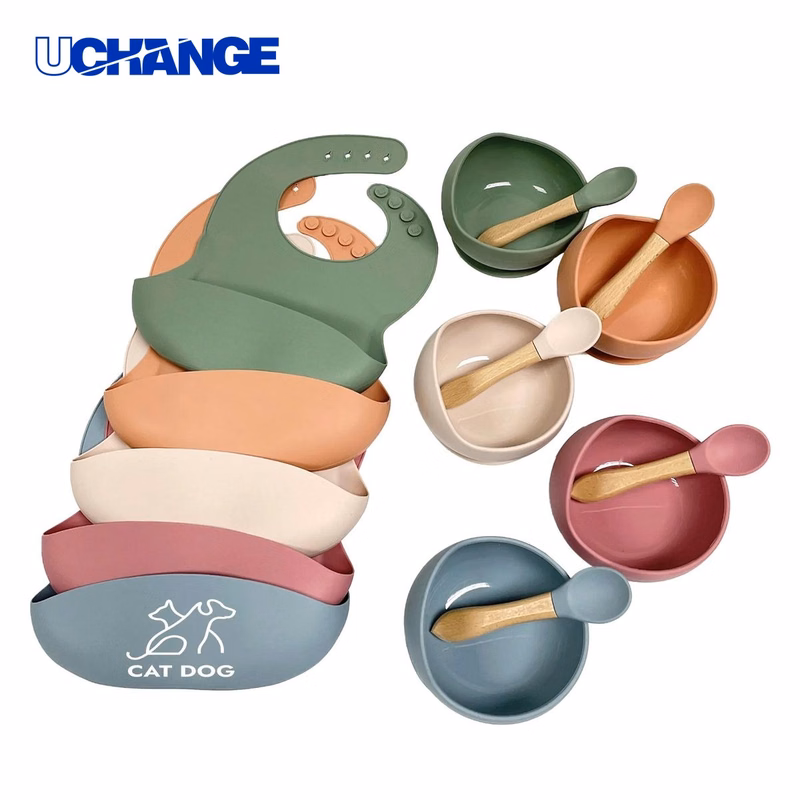 Adsorbable Baby Silicone Plate and Bowl Set