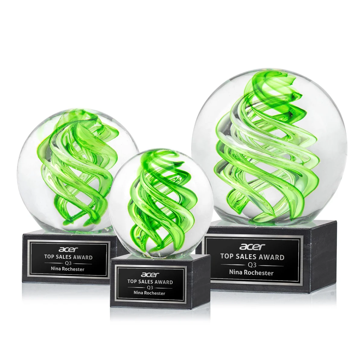 Vortex Award on Square Marble Base - Black 1