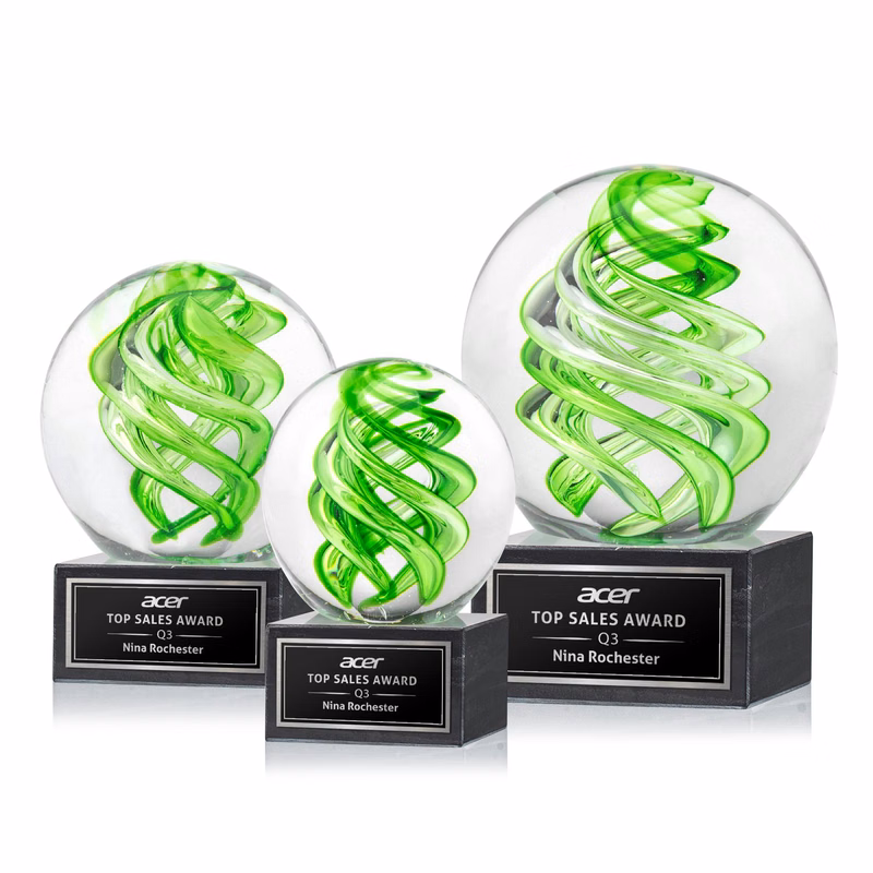 Vortex Award on Square Marble Base - Black