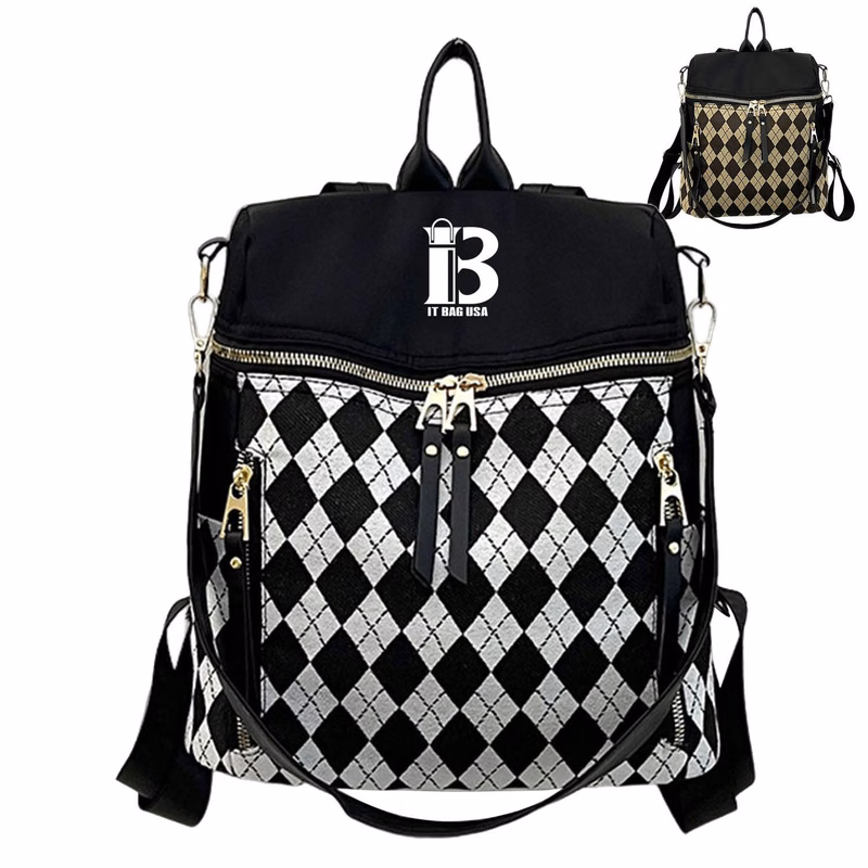 Nylon Fitness Diamond pattern Tote bag travel backpack