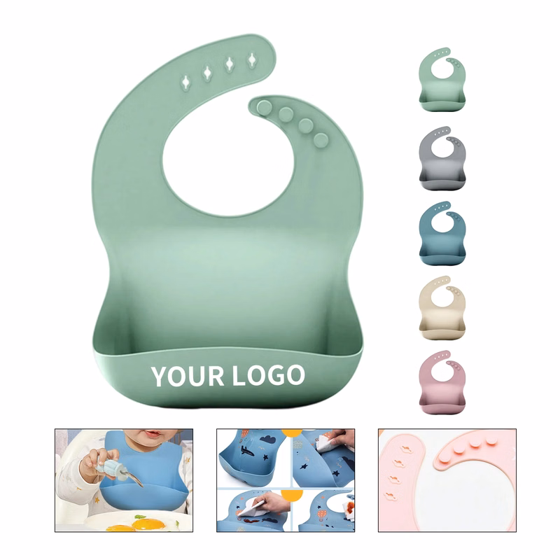Silicone Baby Bib with Adjustable Strap
