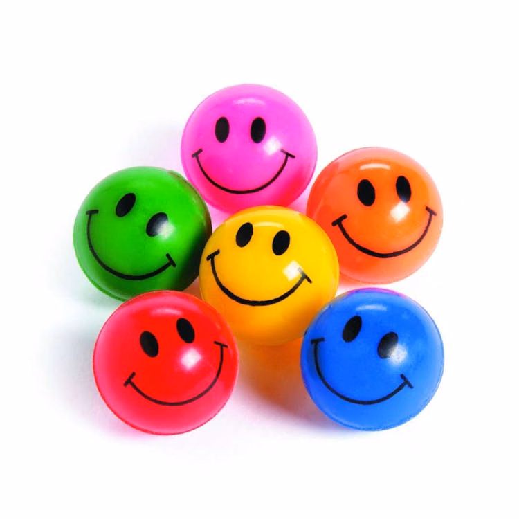 Smile Face Bouncy Balls 1" - Assorted