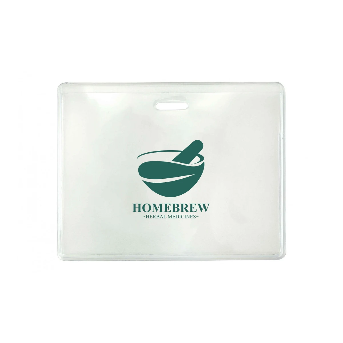 3.92" W x 2.91" H - Horizontal Clear Vinyl Badge Holder (1 Color Imprint) 1
