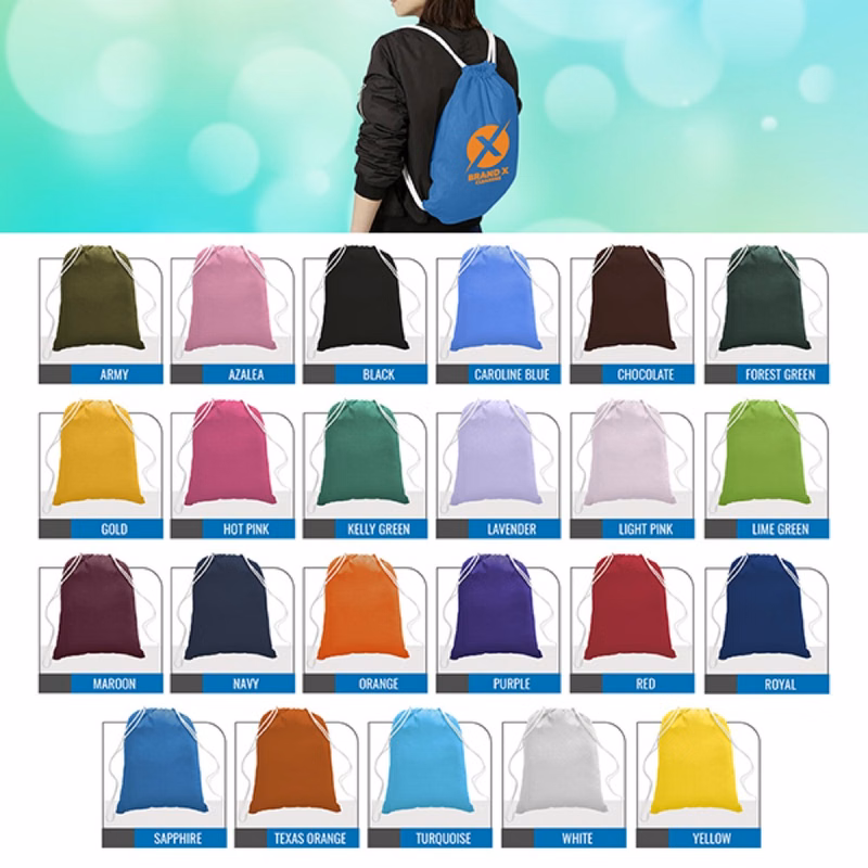 Colorful Cotton Drawstring Backpack