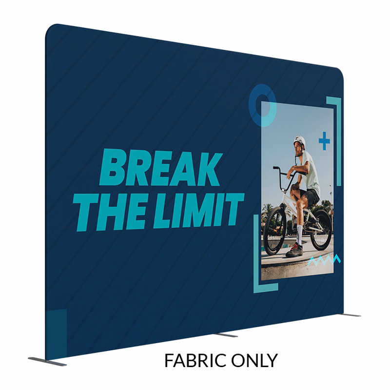 15'w x 10'h Xtra Tall Xpress Straight Display Wall - Fabric Only 1 Side Imprint
