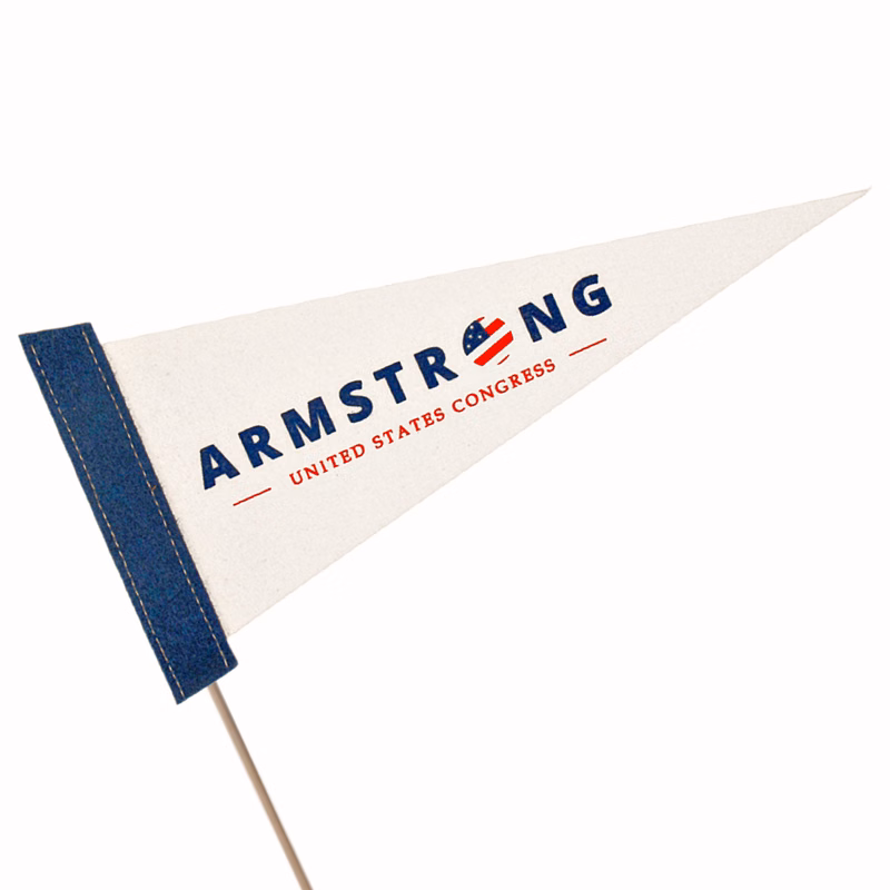 5" x 12" White Felt Pennant