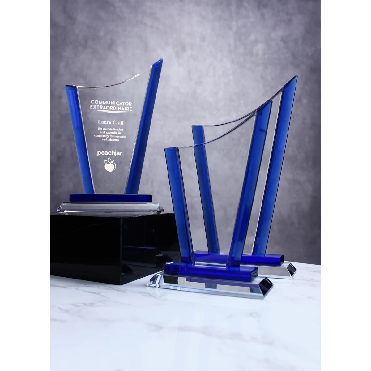 8" Blue Curved Peak Award 1