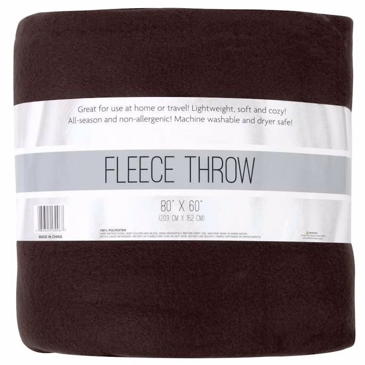 Twin Fleece Blankets - Brown 80" x 60"