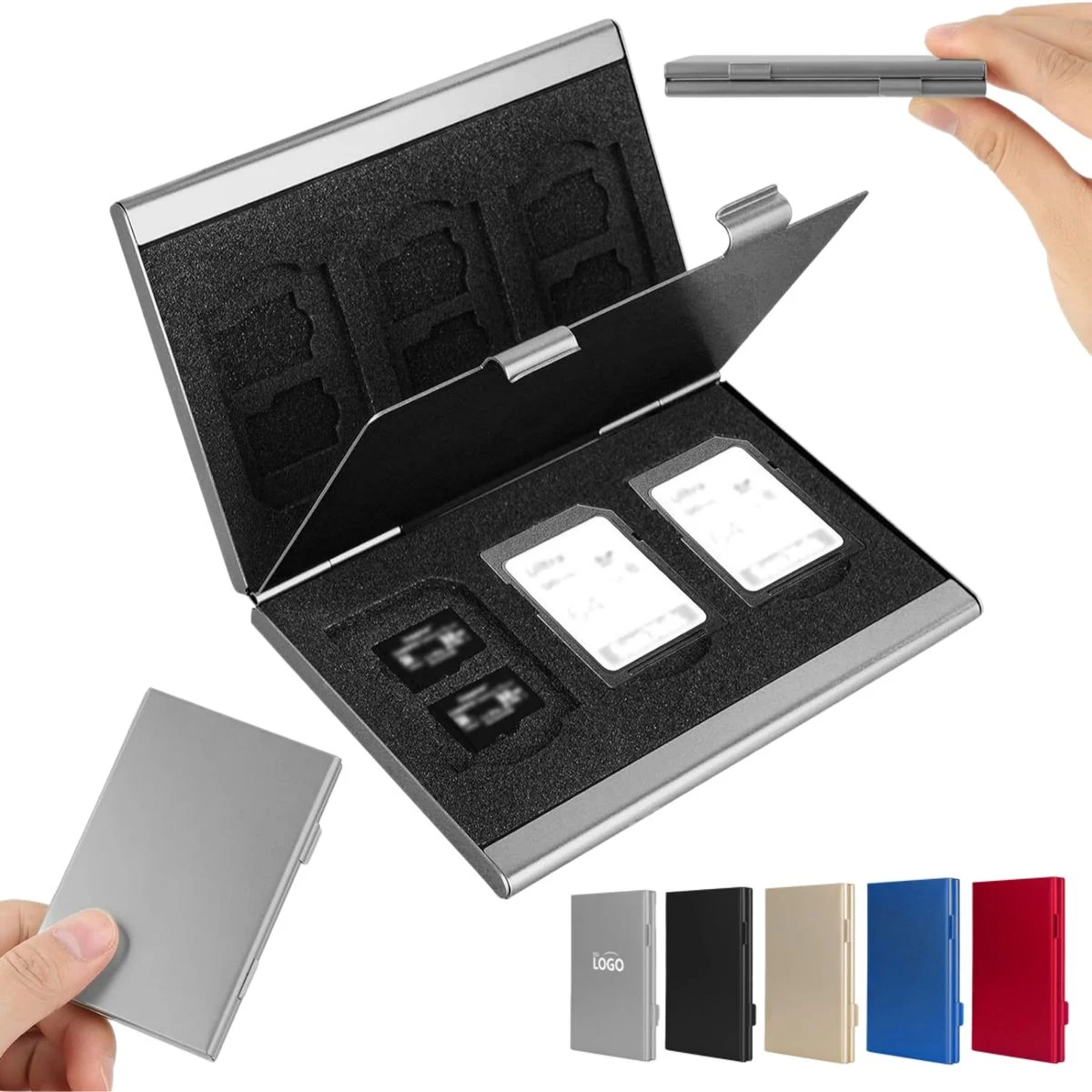 MOQ10 Aluminum Alloy SD&TF Card Box 1