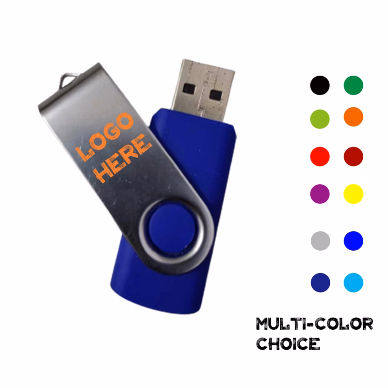 1 GB Metal Swivel Flash Drive MOQ 50PCS