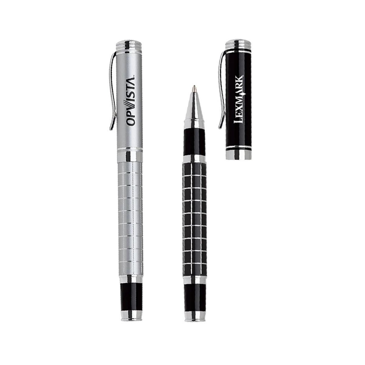 Grid Barrel Rollerball Metal Pen 1