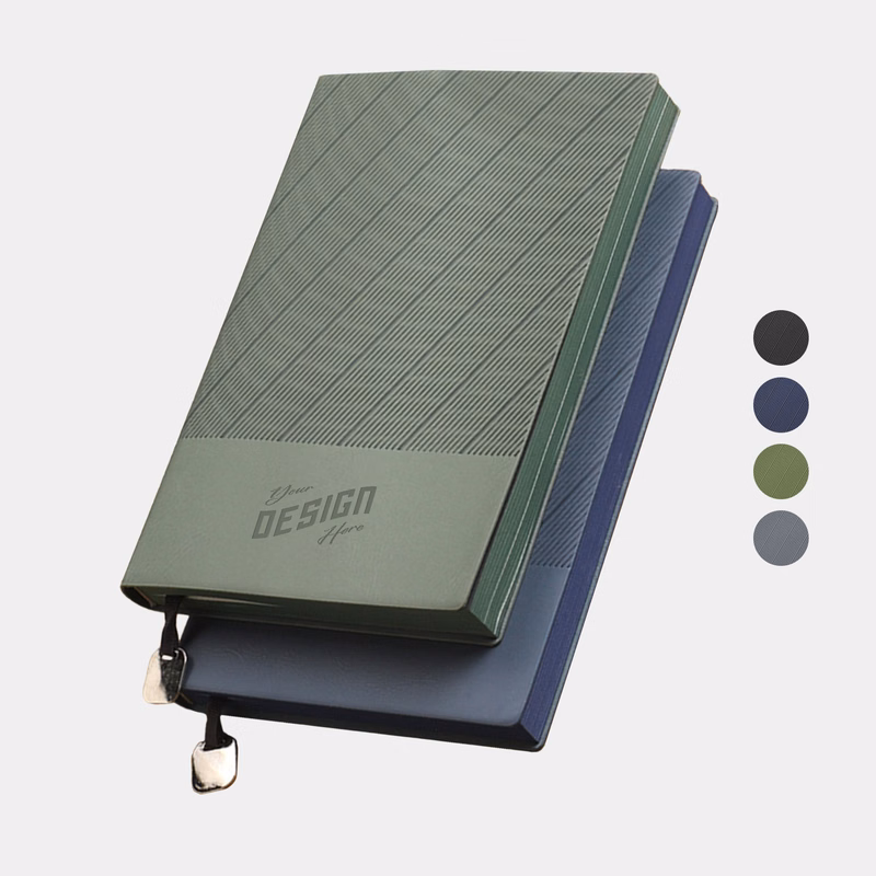 TiTUS® Executive Corduroy PU Lather A5 Notebook with Metal Bookmark