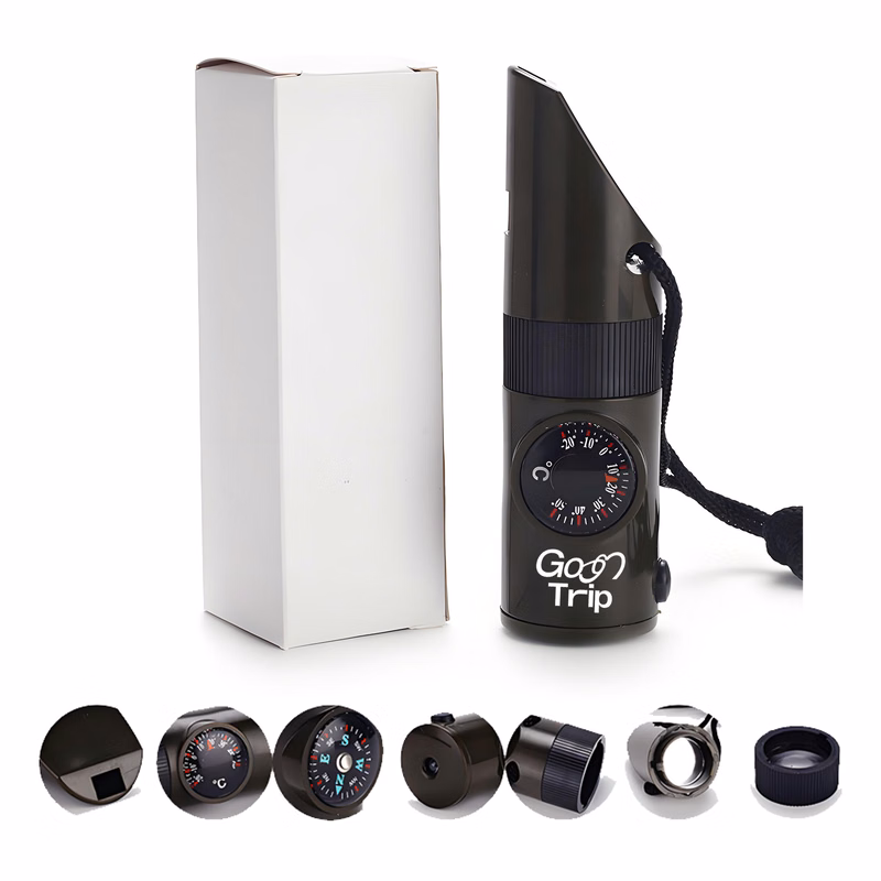 Outdoor Led Light Whistle W/Compass