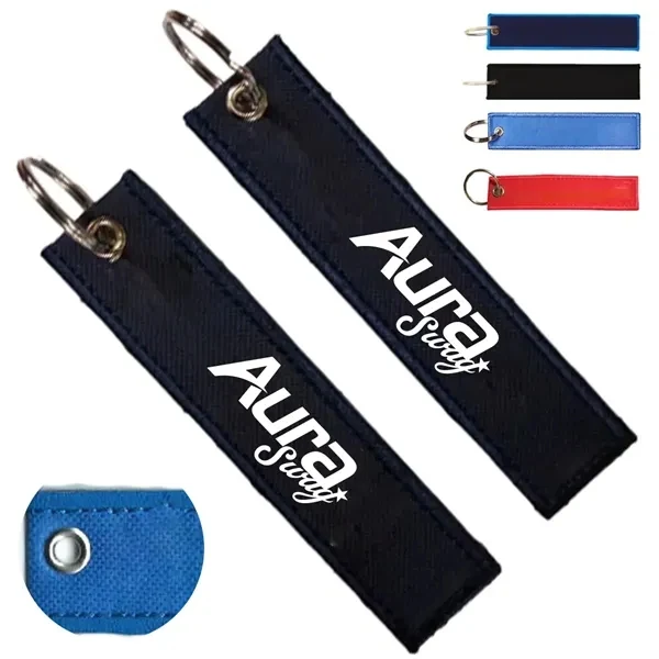 Custom Embroidered Fabric Keychain Luggage Tag with Military Design — Travel ID 1