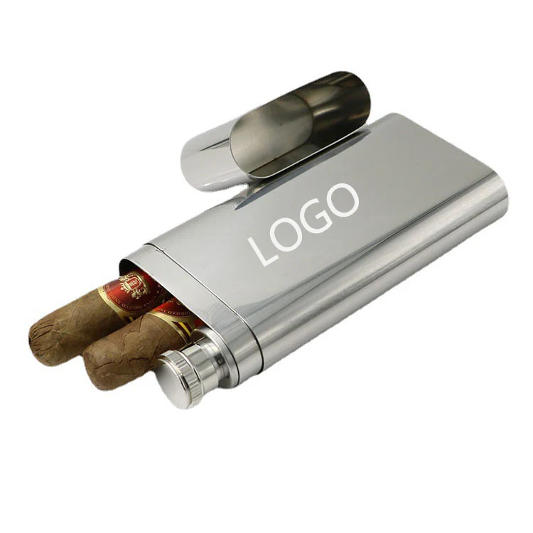 3 Cigar Stainless Steel Cigar Humidor 1