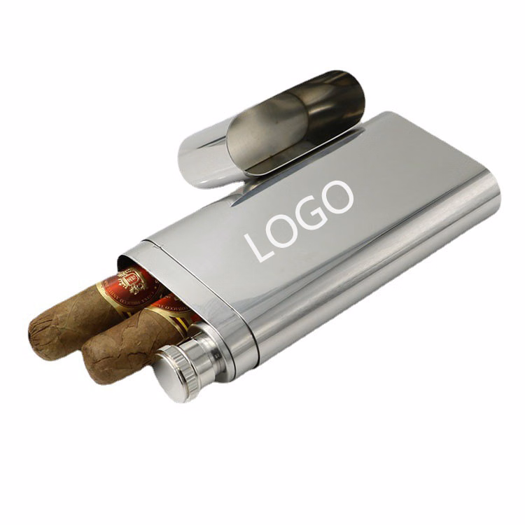3 Cigar Stainless Steel Cigar Humidor