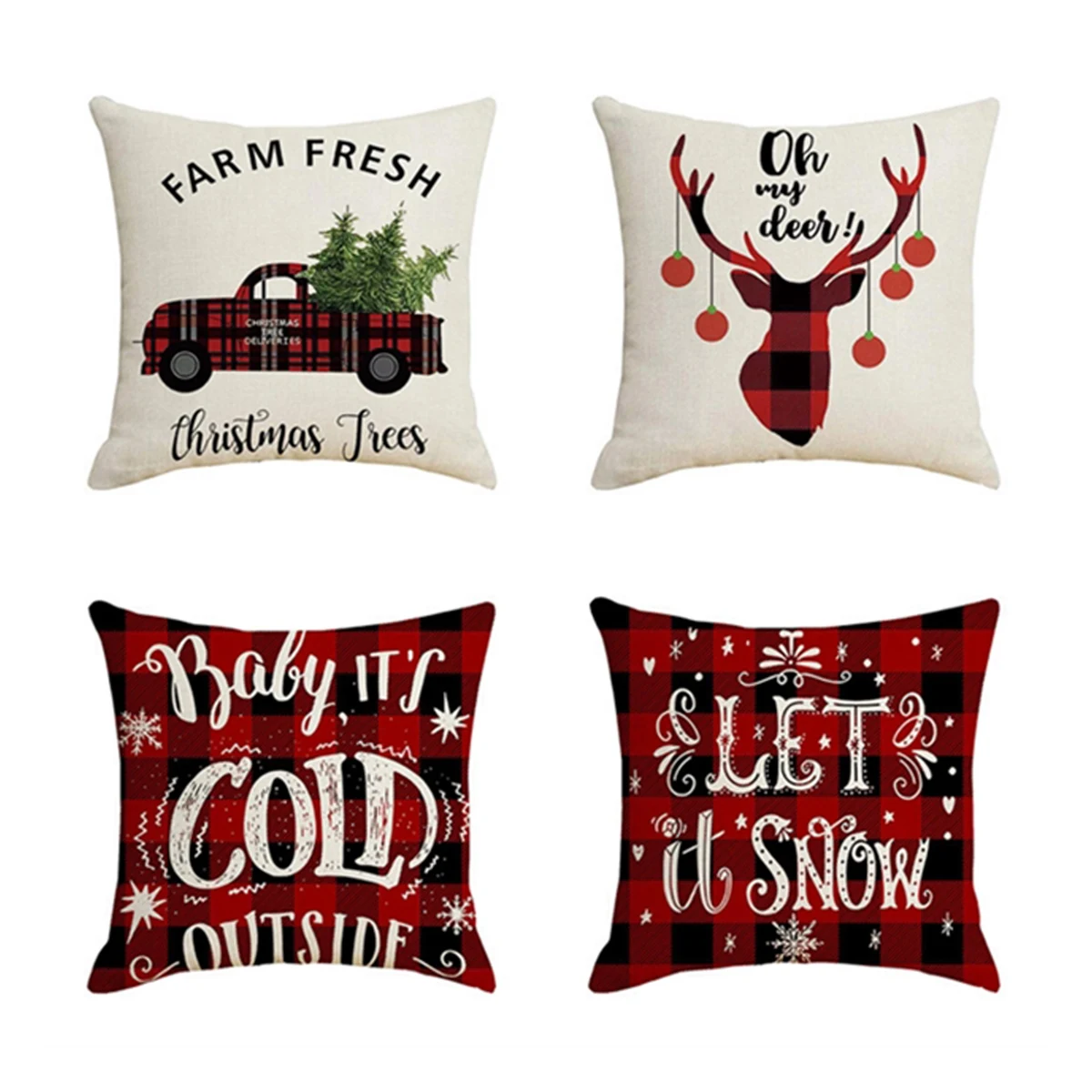 Festival Atmosphere Full Color Christmas Pillow Case 1