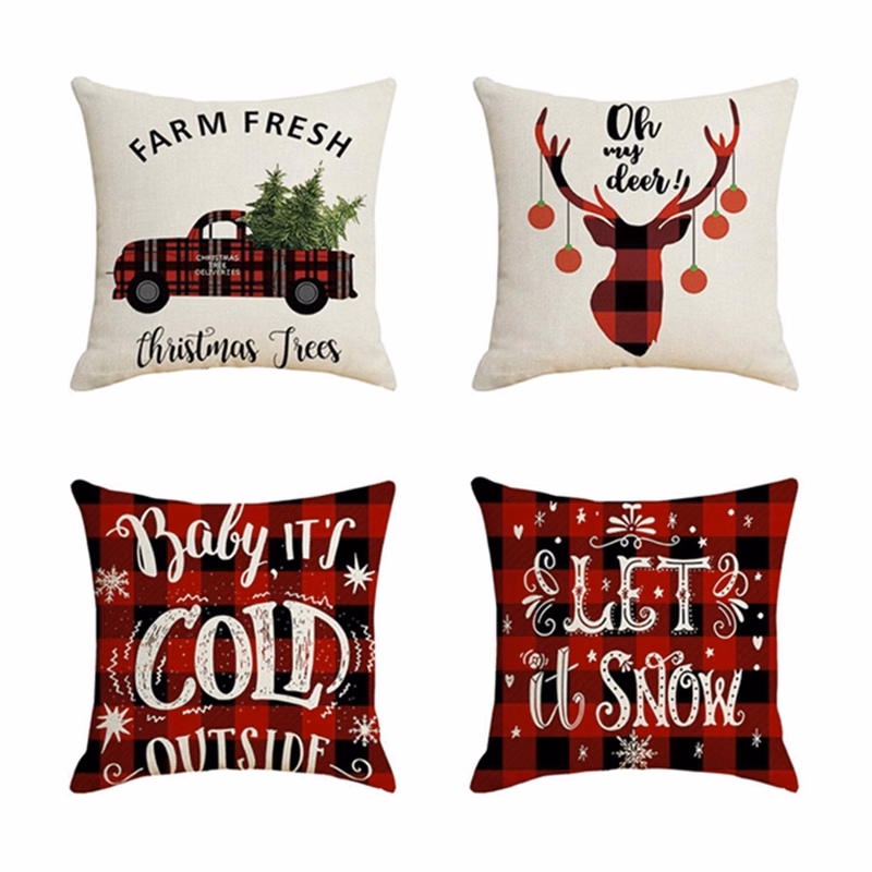 Festival Atmosphere Full Color Christmas Pillow Case