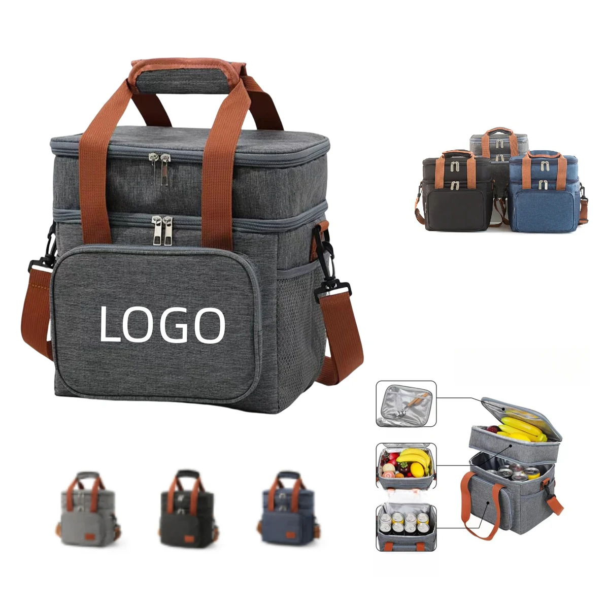 Lunch Bag with Handle and Shoulder Strap 1